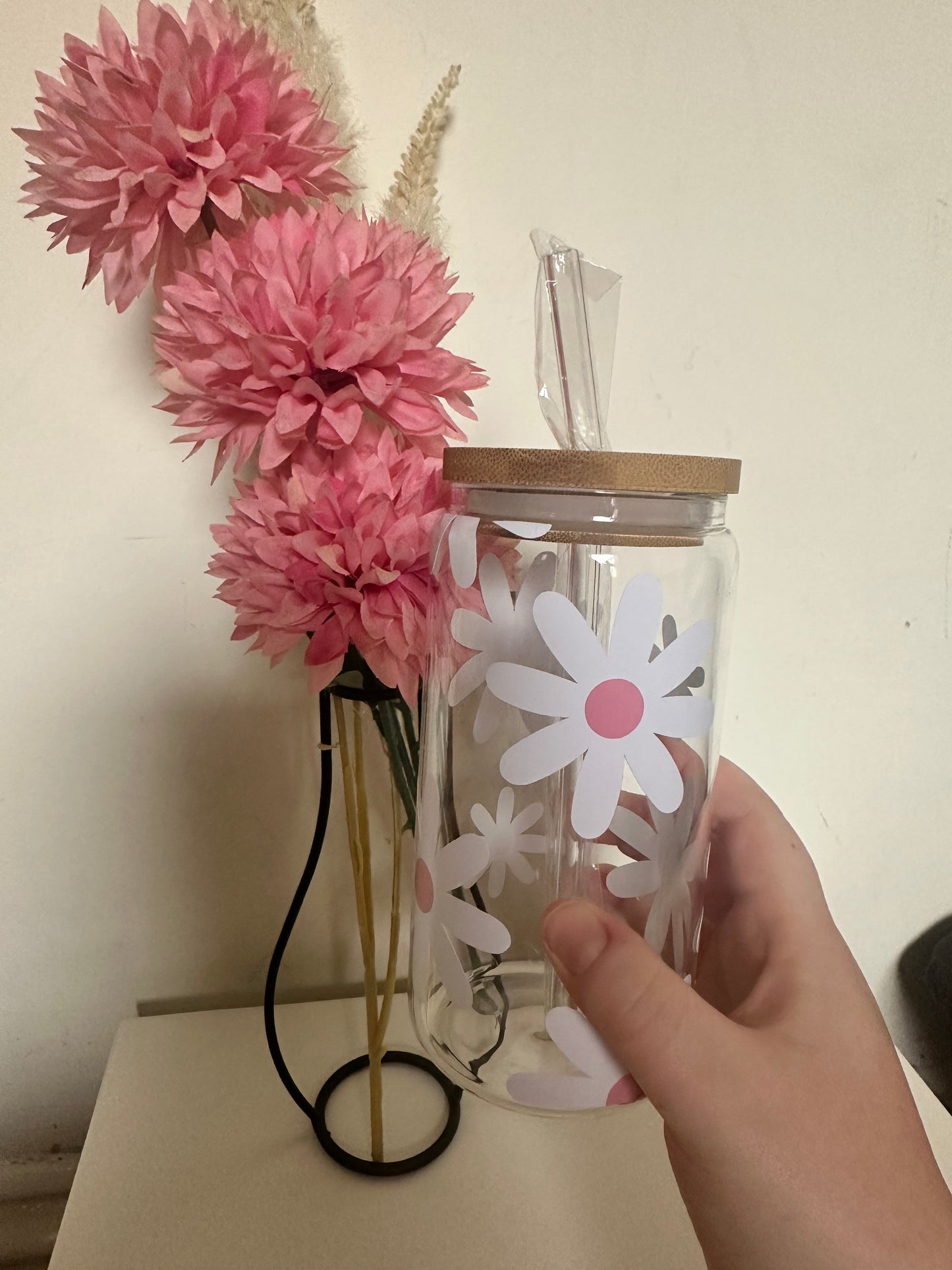 Daisy Glass Cup - 16oz