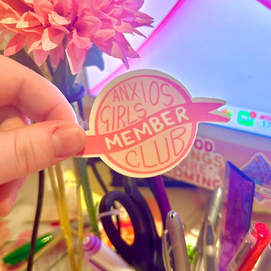 Anxious girls club member - sticker