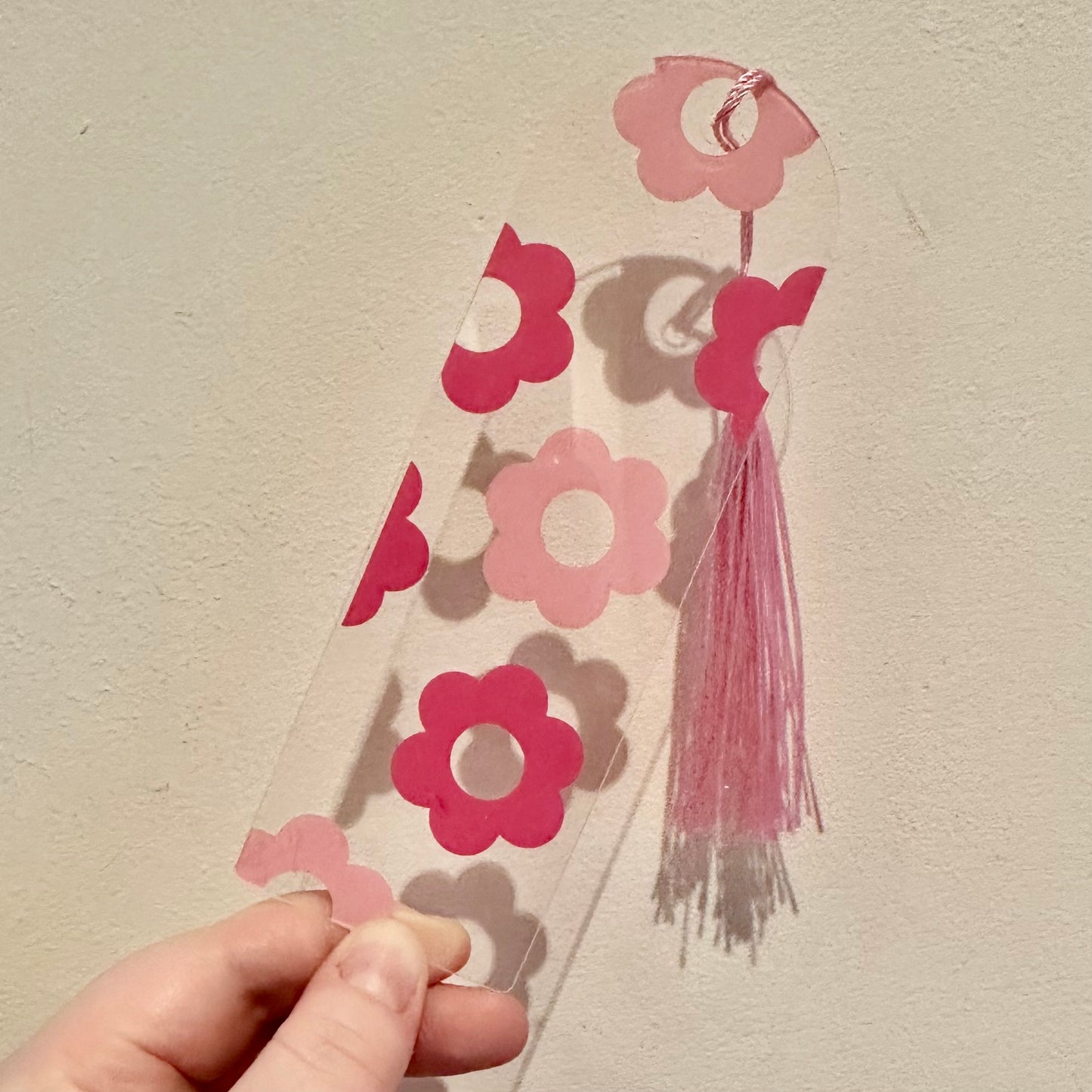 Pink Flower Acrylic Bookmark