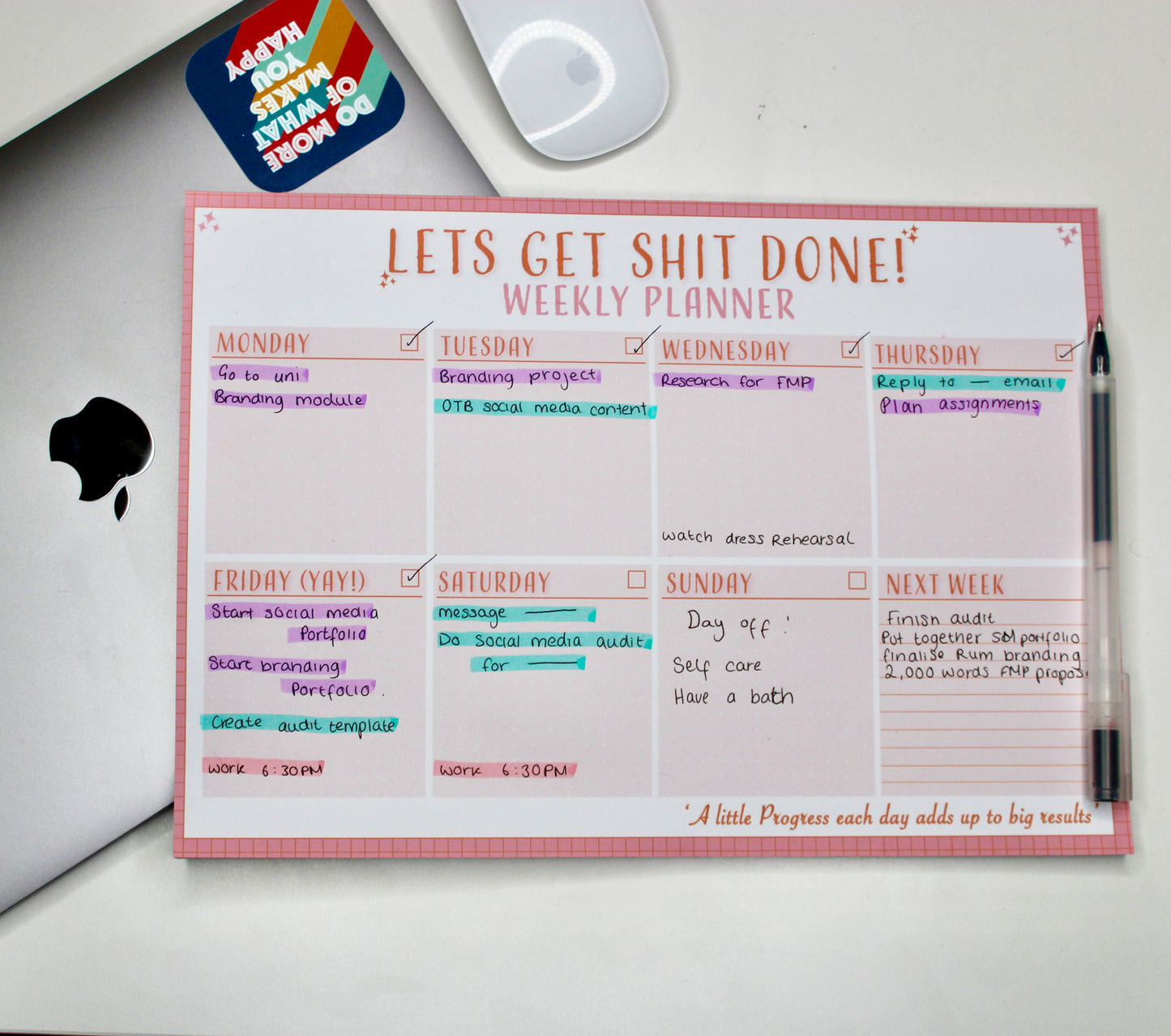 Lets Get Sh*t Done weekly planner