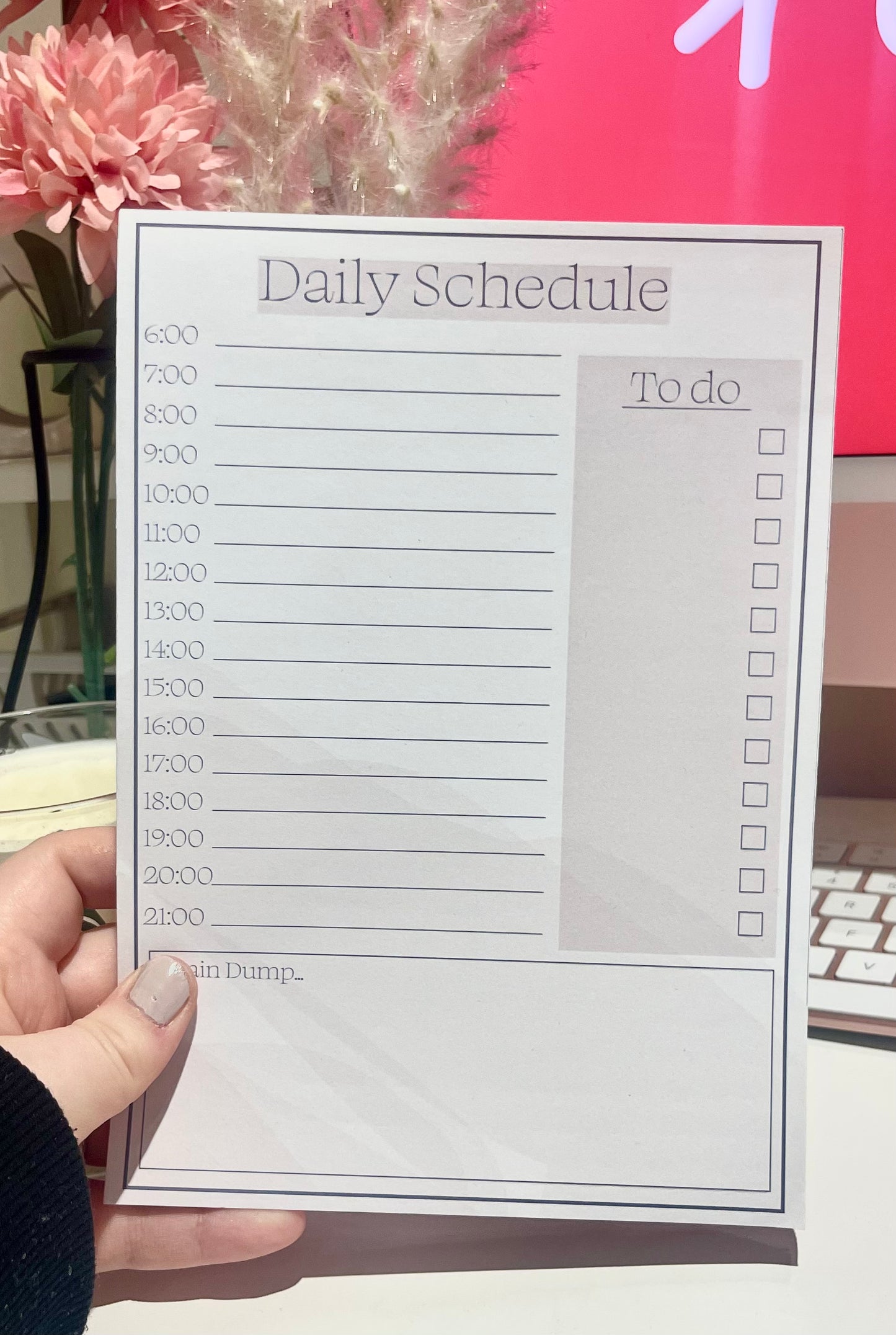 Daily Schedule A5 Desk pad