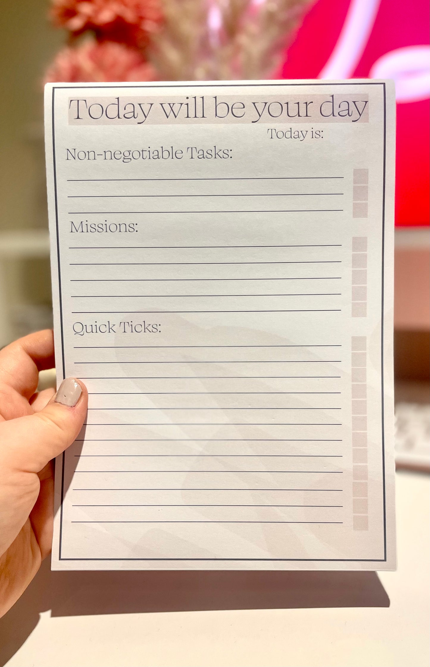 Today is your day to do list - A5 desk pad